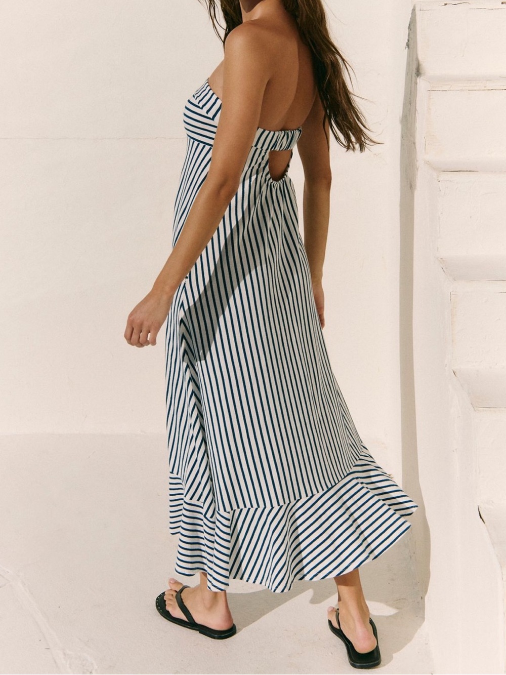 FREE PEOPLE Sadie Striped Stripe Midi Dress Sky Dive Combo NWOT Size M - Picture 4 of 10
